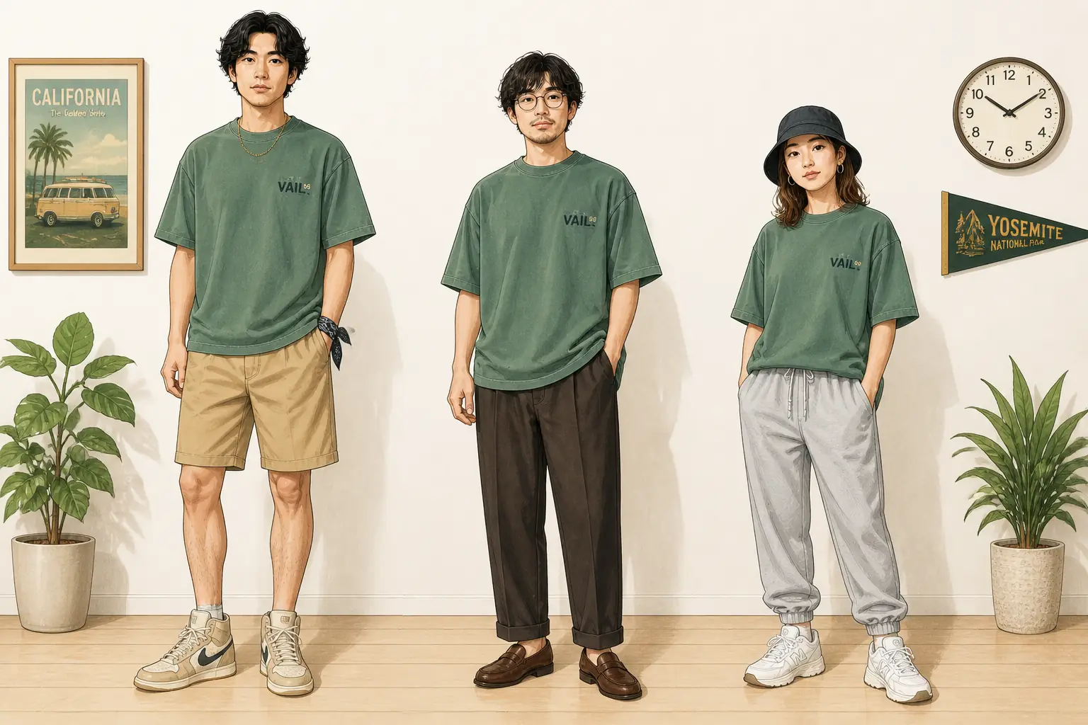 コーデ全体イメージ(タップで各モデル)