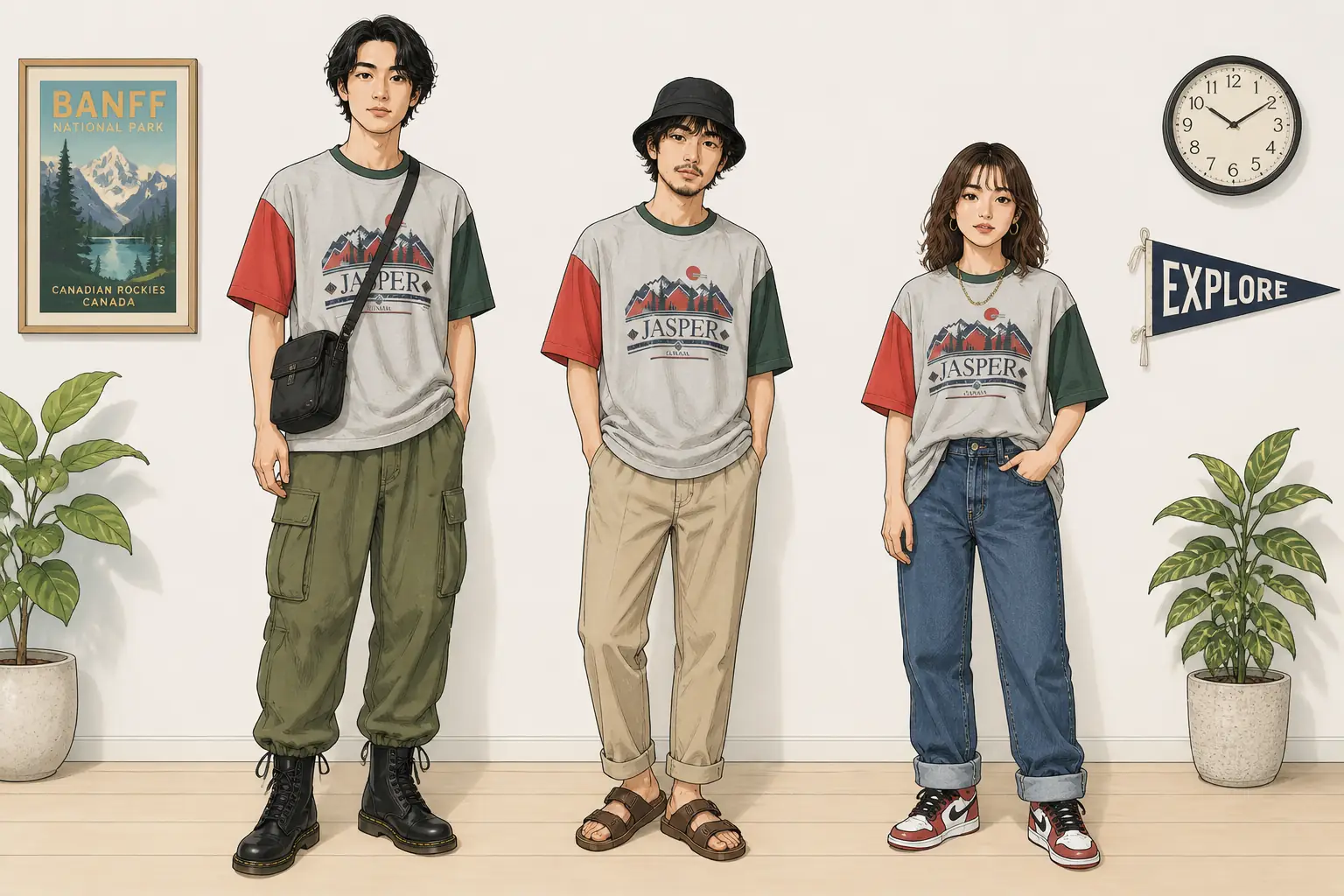 コーデ全体イメージ(タップで各モデル)