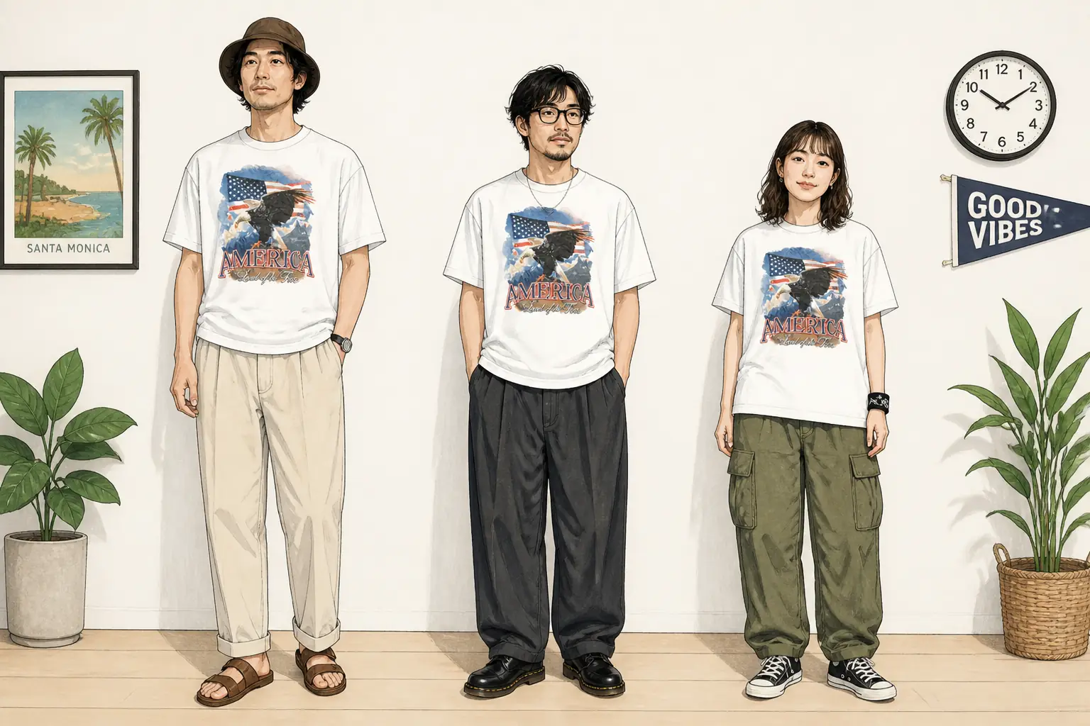 コーデ全体イメージ(タップで各モデル)