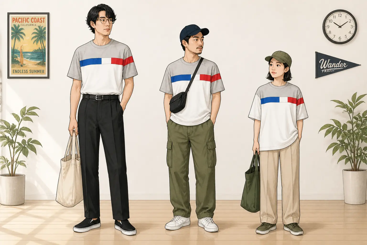 コーデ全体イメージ(タップで各モデル)