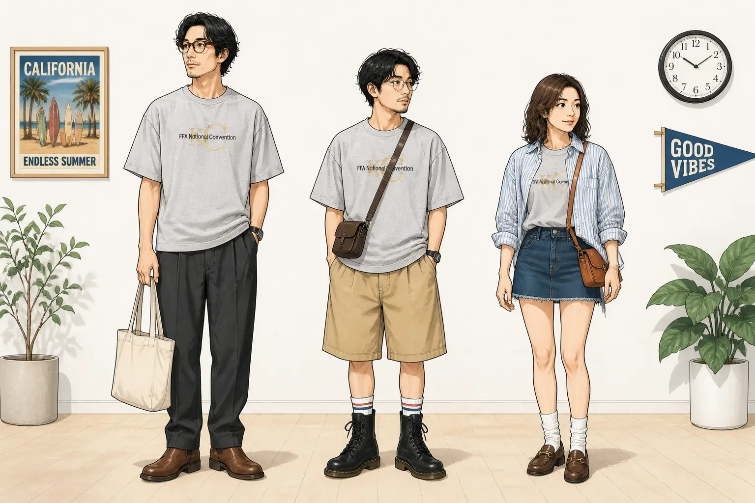 コーデ全体イメージ(タップで各モデル)