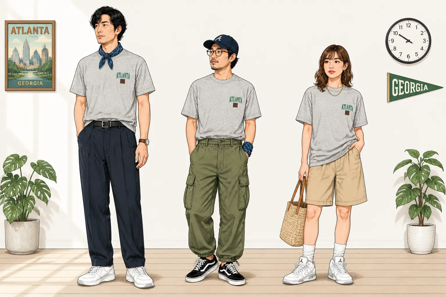 コーデ全体イメージ(タップで各モデル)