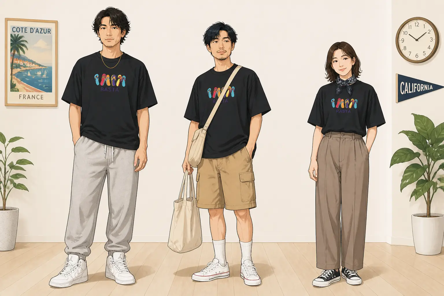 コーデ全体イメージ(タップで各モデル)