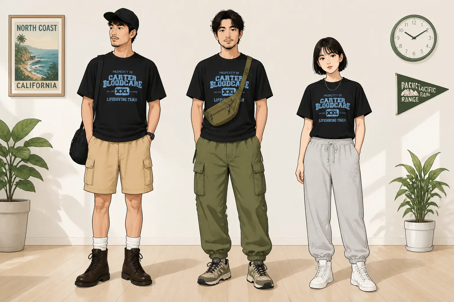コーデ全体イメージ(タップで各モデル)