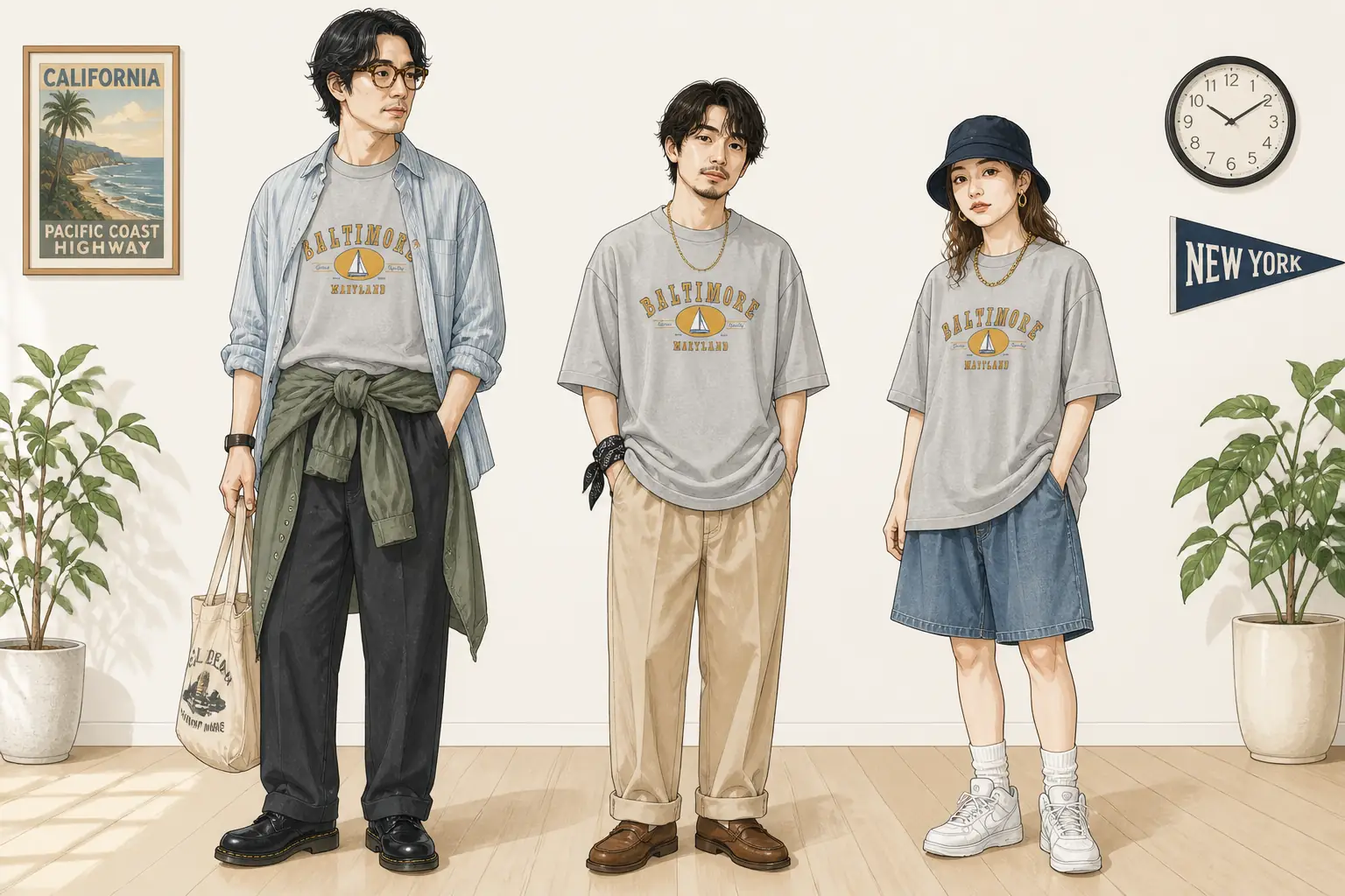 コーデ全体イメージ(タップで各モデル)