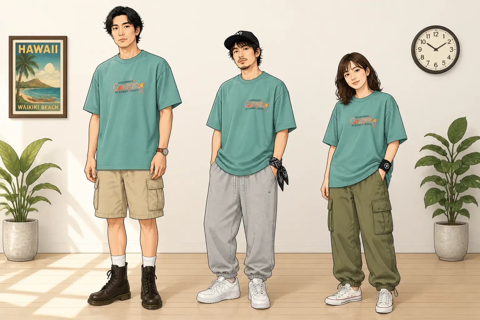 コーデ全体イメージ(タップで各モデル)