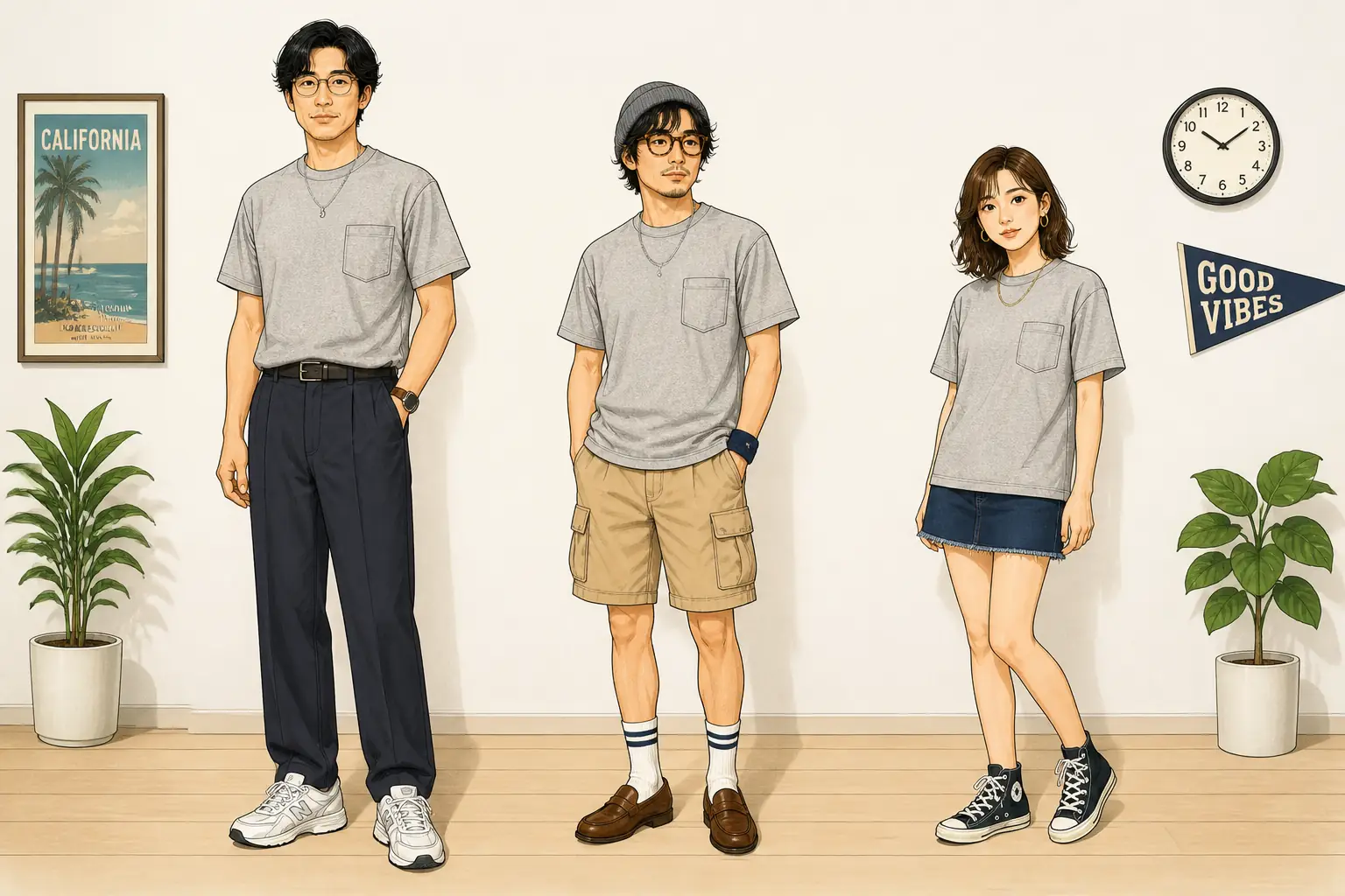 コーデ全体イメージ(タップで各モデル)