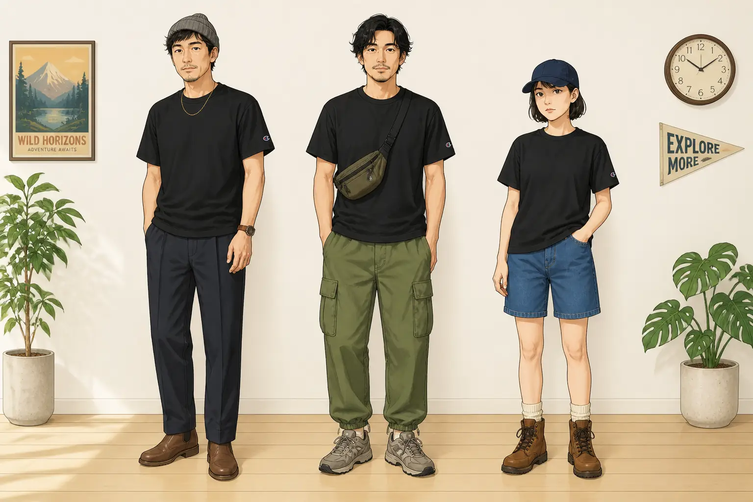 コーデ全体イメージ(タップで各モデル)