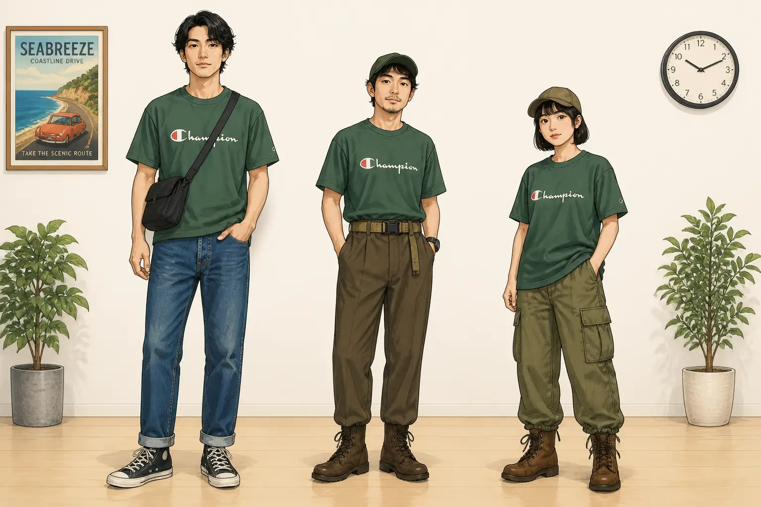 コーデ全体イメージ(タップで各モデル)