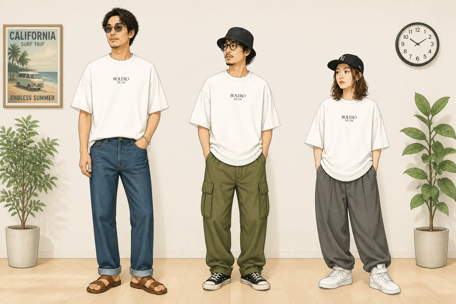 コーデ全体イメージ(タップで各モデル)