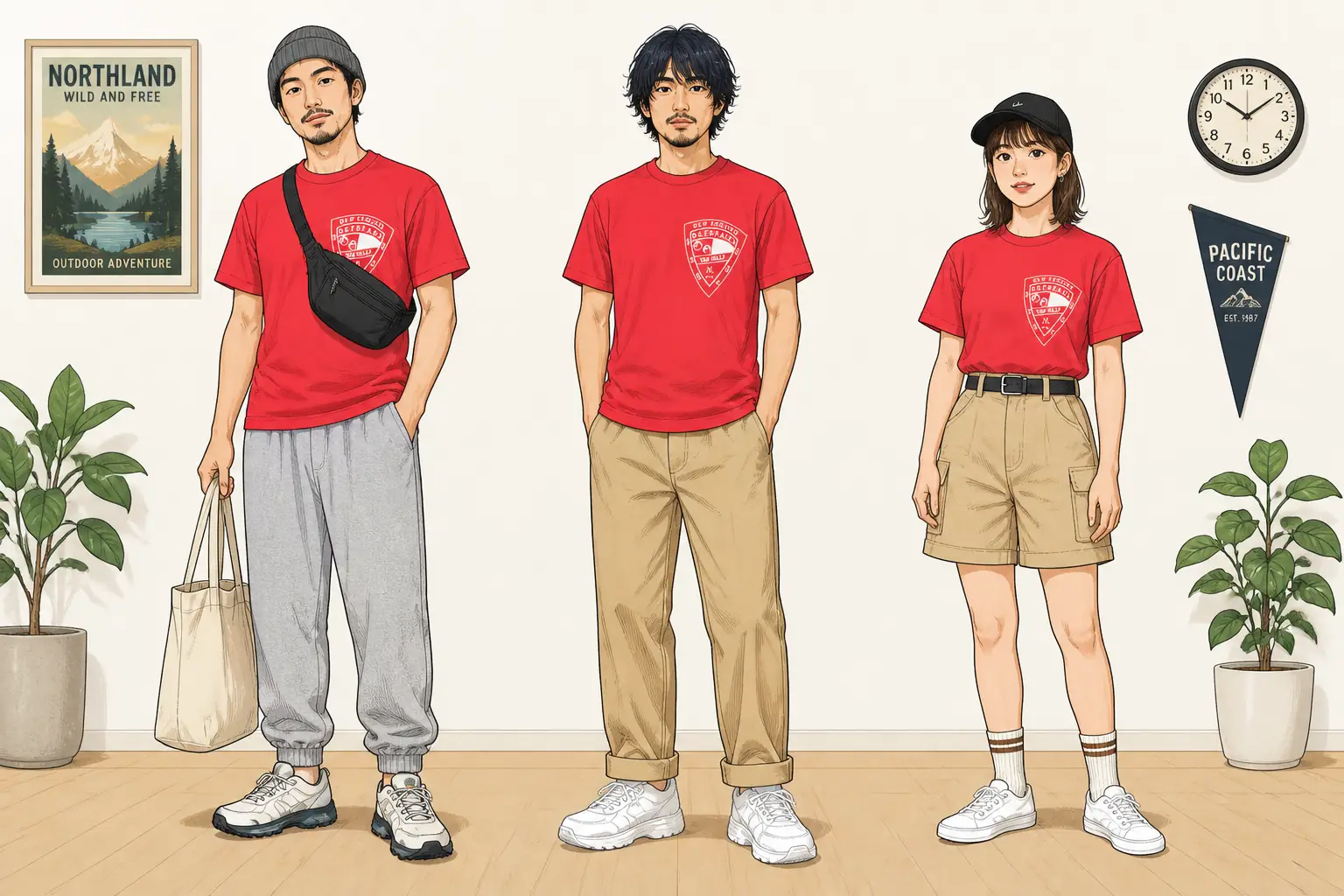 コーデ全体イメージ(タップで各モデル)