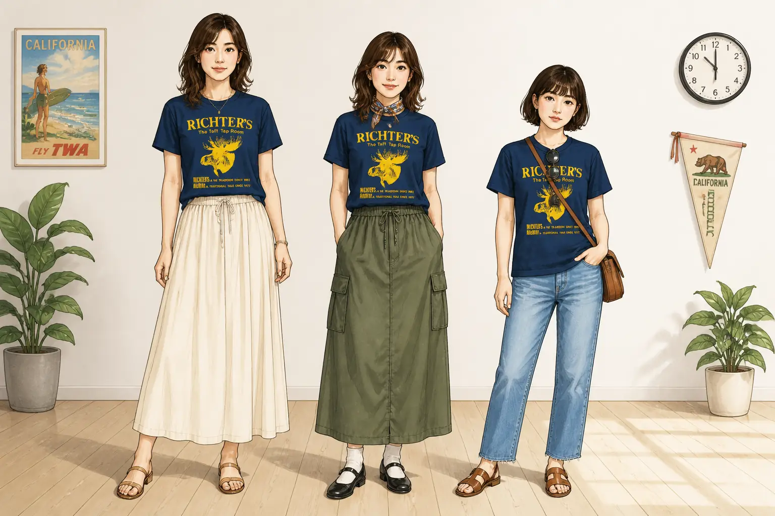 コーデ全体イメージ(タップで各モデル)