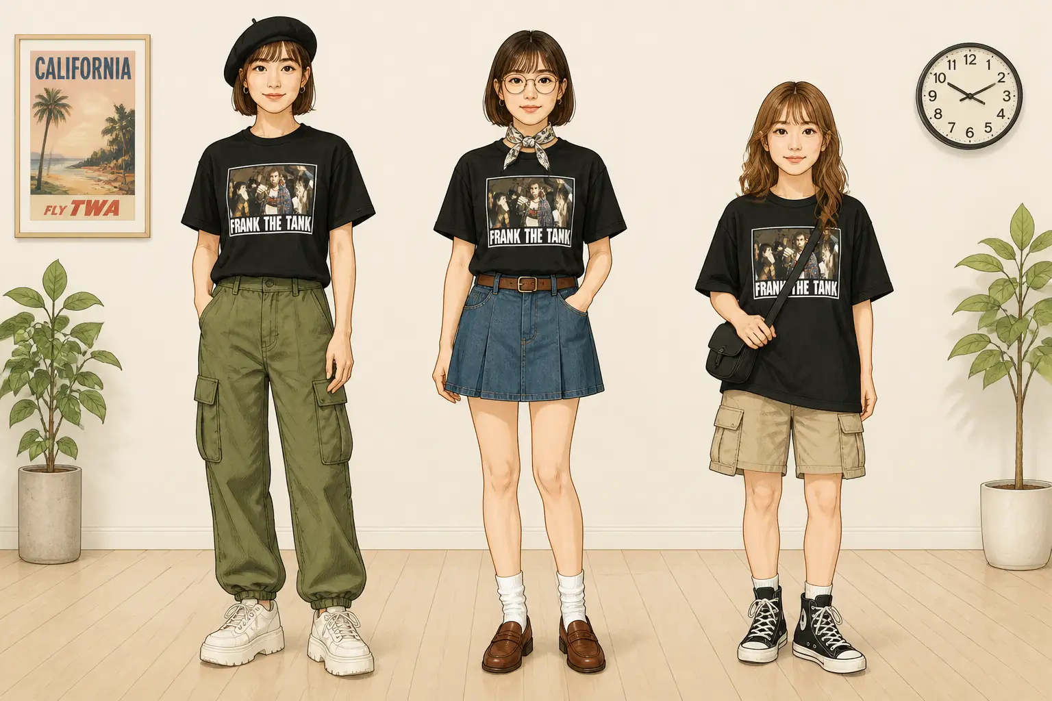 コーデ全体イメージ(タップで各モデル)