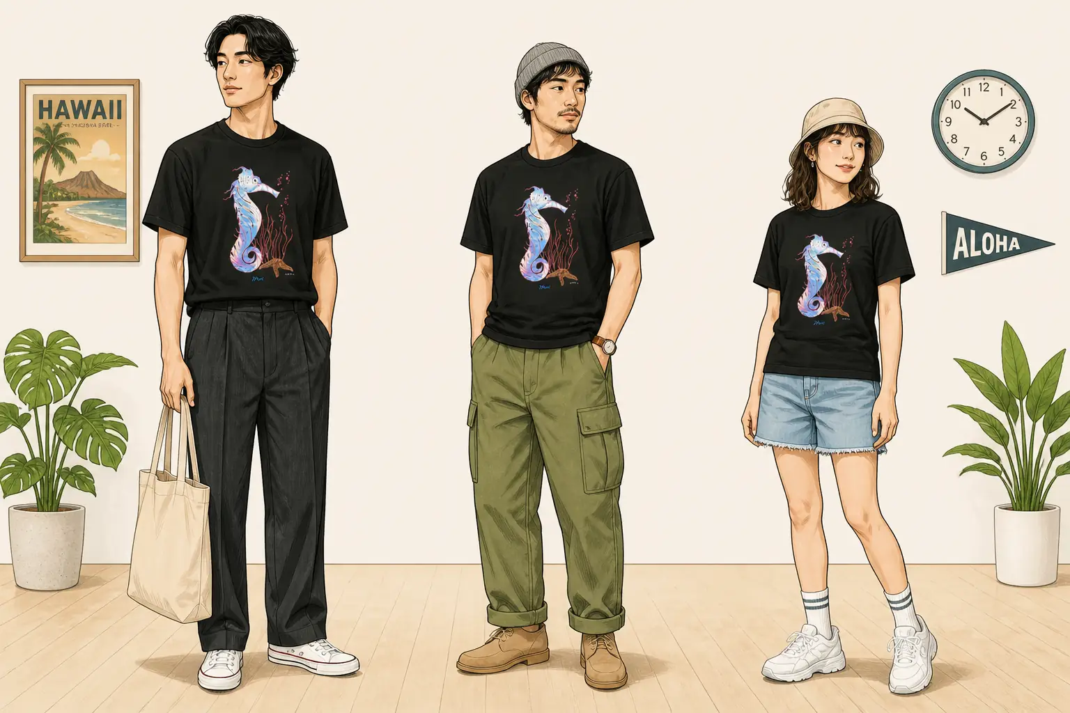 コーデ全体イメージ(タップで各モデル)