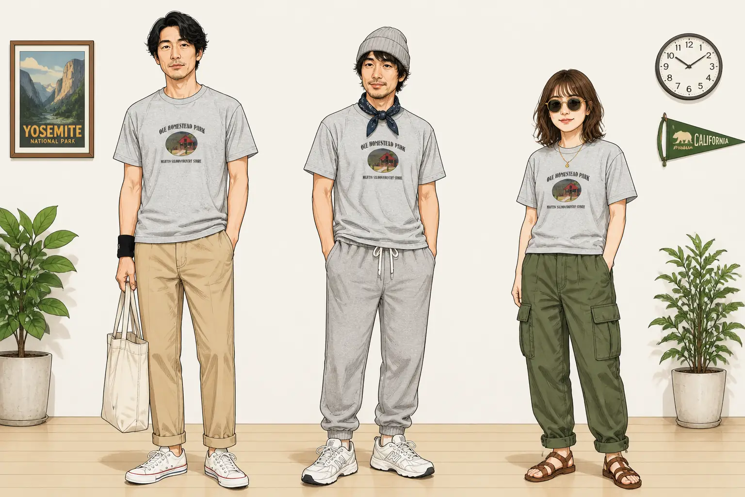 コーデ全体イメージ(タップで各モデル)