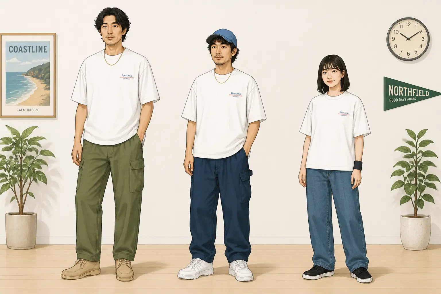 コーデ全体イメージ(タップで各モデル)
