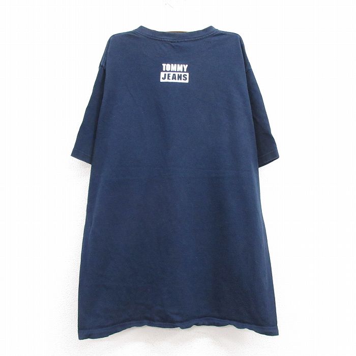 古着 トミーヒルフィガー TOMMY HILFIGER トミージーンズ 半袖 ブランド ビンテージ Tシャツ キッズ ボーイズ 子供服 90年代  90s コットン クルーネック USA製 紺 ネイビー 【spe】 23jun17