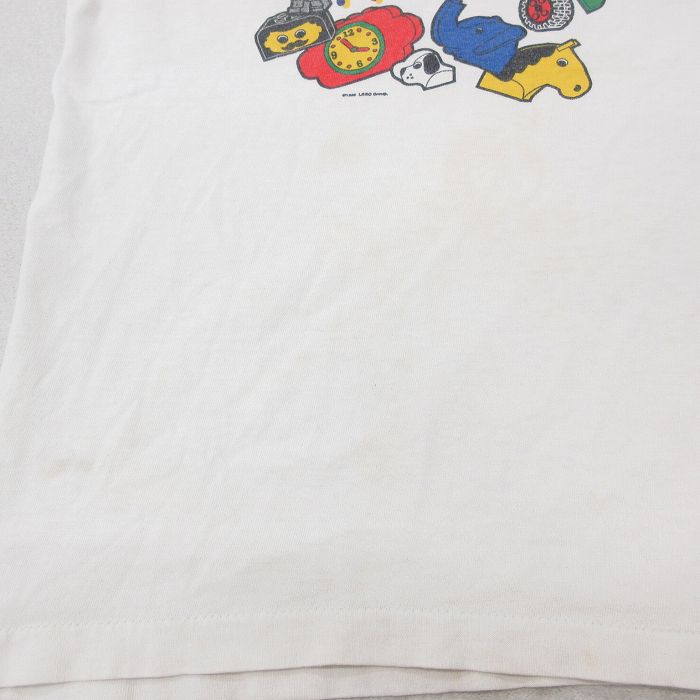 古着 半袖 ビンテージ Tシャツ キッズ ボーイズ 子供服 80年代 80s レゴ LEGO コットン クルーネック USA製 白 ホワイト  【spe】 23sep08