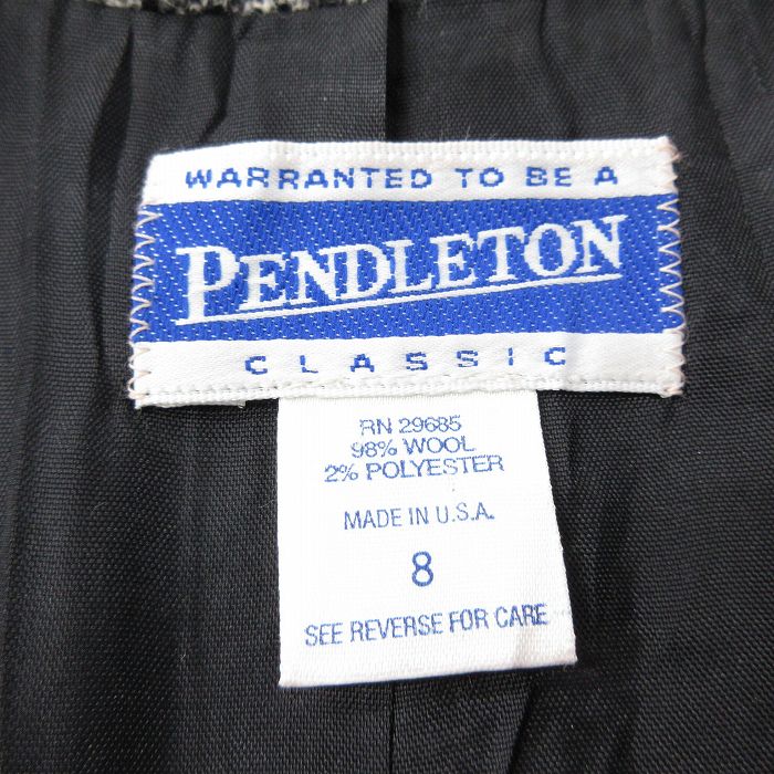 古着 ペンドルトン PENDLETON 長袖 テーラード ジャケット レディース 90年代 90s ウール グレー他 23dec08 中古 アウター  ジャンパー ブルゾン