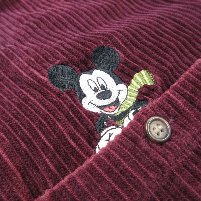 90s Disney 刺繍デニムシャツ ミッキー プルート ビッグサイズ