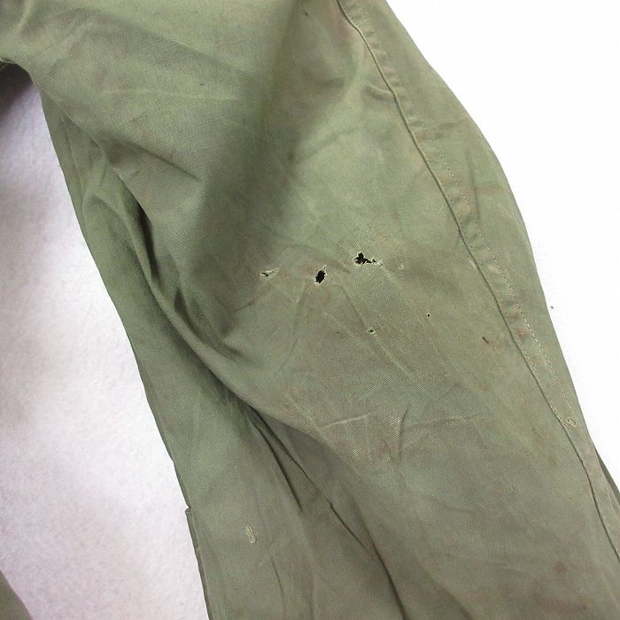 L古着 長袖 ビンテージ ミリタリー ジャケット メンズ 年代 s 濃緑系 グリーン 内側ウール jan 中古 アウター フライト