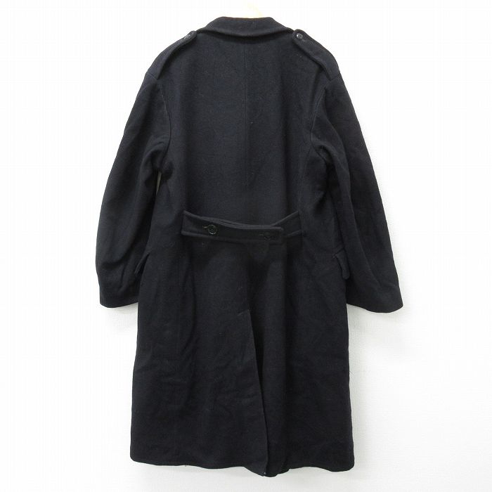 XL★古着 長袖 ビンテージ ミリタリー グレート コート メンズ 50年代 50s GREAT COAT イギリス軍 黒 ブラック 【spe】  23nov01 中古 アウター