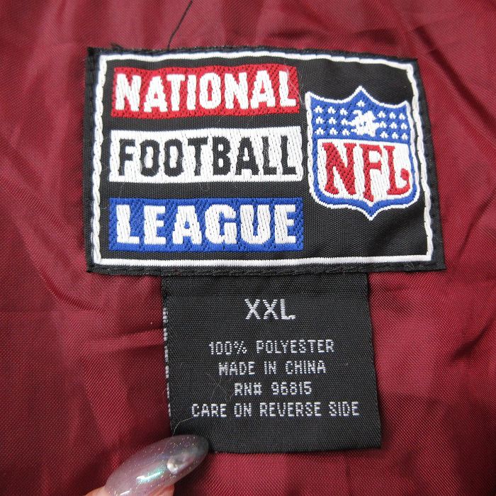 XL★古着 長袖 ハーフジップ フリース ジャケット メンズ 00年代 00s NFL カンザスシティチーフス ロング丈 赤他 レッド アメフト  スーパーボウル 23oct12 中古 アウター