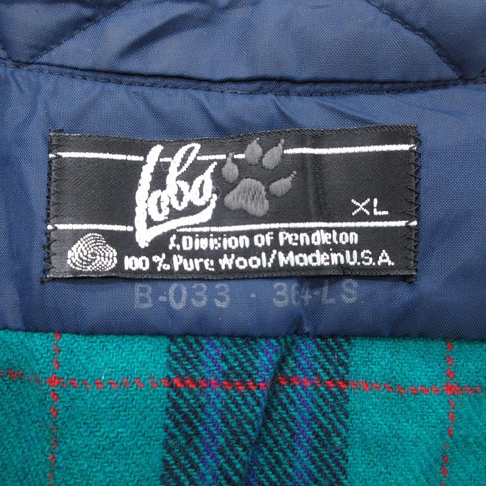 XL★古着 ペンドルトン PENDLETON 長袖 ウール シャツ メンズ 90年代 90s 大きいサイズ ロング丈 ヒジ当て USA製 緑他  グリーン タータン チェック 23oct04 中古 トップス