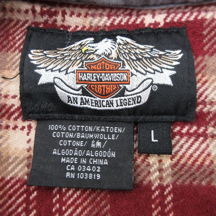 ハーレーダビッドソン Harley-Davidson 長袖 ボタンダウン ワークシャツ メンズXL /eaa328406