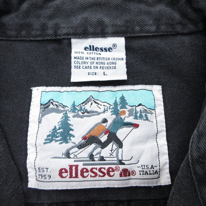 古着通販 XL☆古着 エレッセ ellesse 長袖 シャツ メンズ 90年代