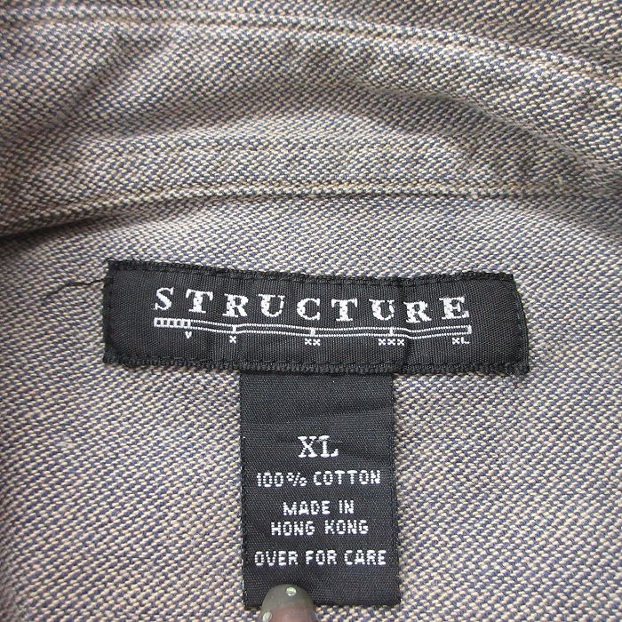 古着通販 XL☆古着 STRUCTURE 長袖 シャツ メンズ 00年代 00s