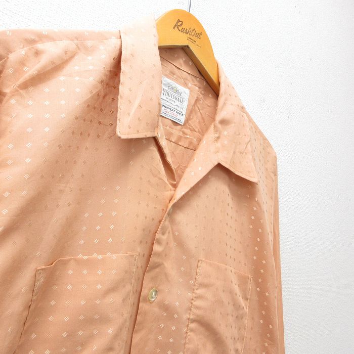 高評価なギフト シャツ 長袖 XL☆古着 古着通販 メンズ 開襟 総柄 80s 80年代 トップス