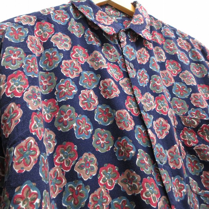 古着通販 XL☆古着 半袖 シャツ メンズ 90年代 90s 花柄