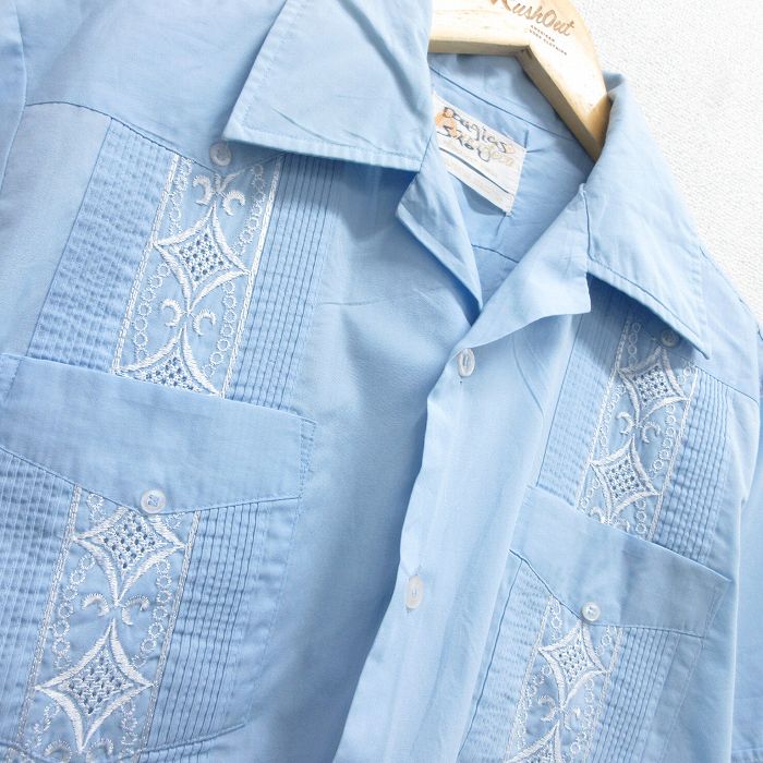 古着通販 M☆古着 半袖 キューバ シャツ メンズ 90年代 90s 開襟 古着通販 M☆古着 半袖 キューバ シャツ メンズ 90年代 90s 開襟