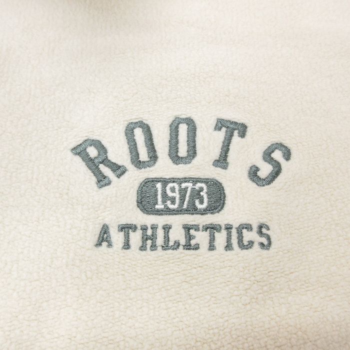 XL★古着 ROOTS 長袖 ハーフジップ トップス メンズ 90年代 90s 表起毛 大きいサイズ コットン カナダ製 薄ベージュ カーキ  23sep13 中古 スエット トレーナー