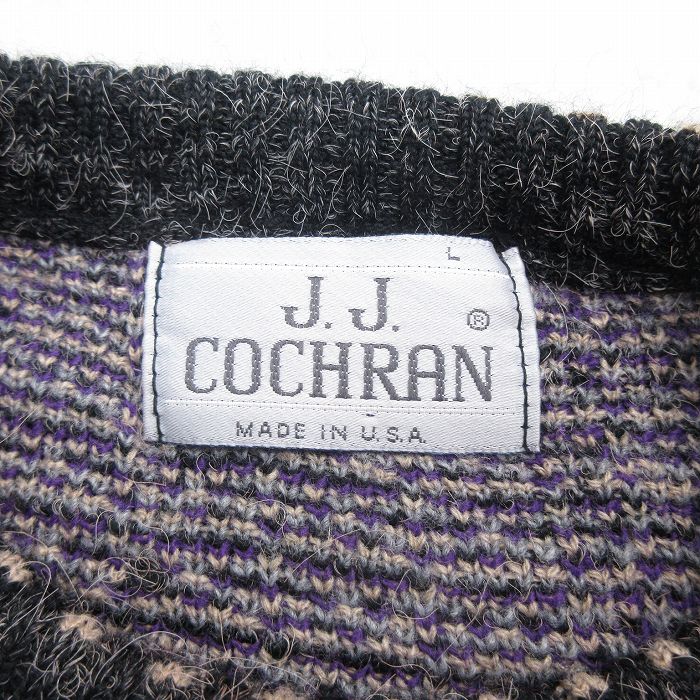 古着通販 L☆古着 長袖 セーター メンズ 90年代 90s JJ COCHRAN クルー