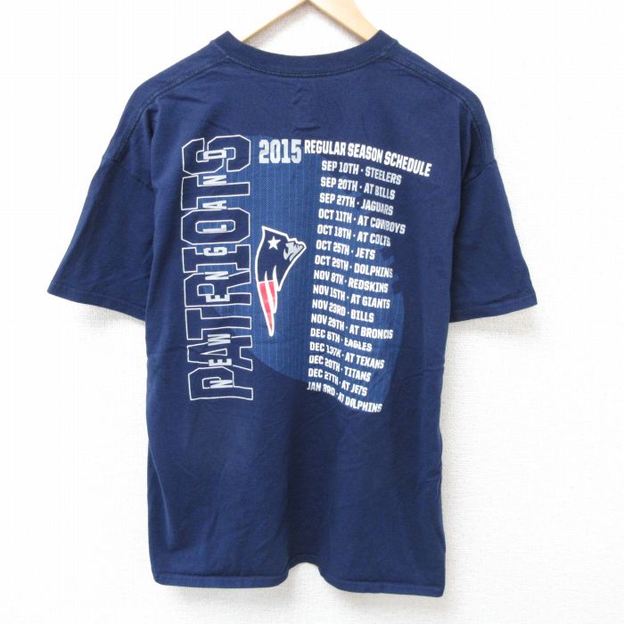 古着通販 XL☆古着 半袖 Tシャツ メンズ クルーネック 紺