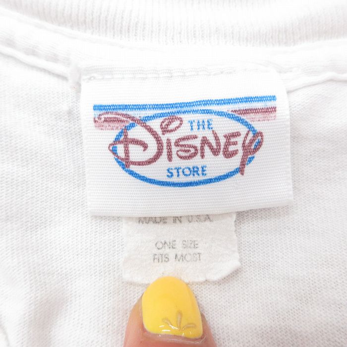 XL★古着 半袖 ビンテージ Tシャツ メンズ 90年代 90s ディズニー DISNEY 101匹わんちゃん クルエラ 大きいサイズ ロング丈  コットン クルーネック USA製 白 ホワイト 【spe】 23jul24 中古