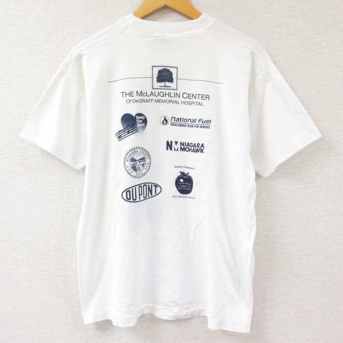 古着通販 L☆古着 半袖 ビンテージ Tシャツ メンズ 80年代 80s ウォークフォーライフ 企業広告 クルーネック USA製 白