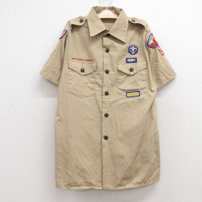 【商品番号】 lba23052871 【商品名】 古着 半袖 ボーイスカウト シャツ キッズ ボーイズ 子供服 90年代 90s グランドキャニオン 星条旗 USA製 ベージュ 【表記サイズ】 VOU