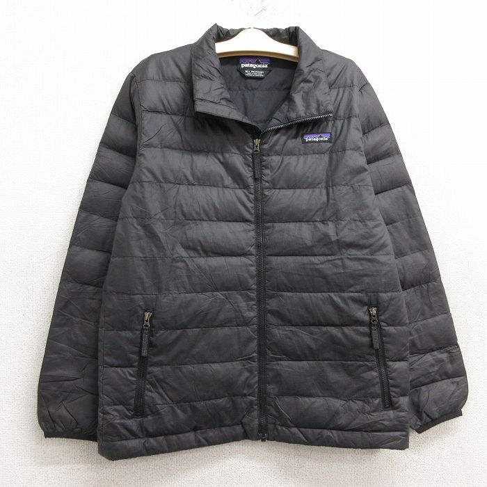 【商品番号】 lba23120133 【商品名】 古着 パタゴニア patagonia 長袖 ダウン ジャケット キッズ ボーイズ 子供服 黒 【表記サイズ】 KIDS M 10 【実寸サイズ】 着丈