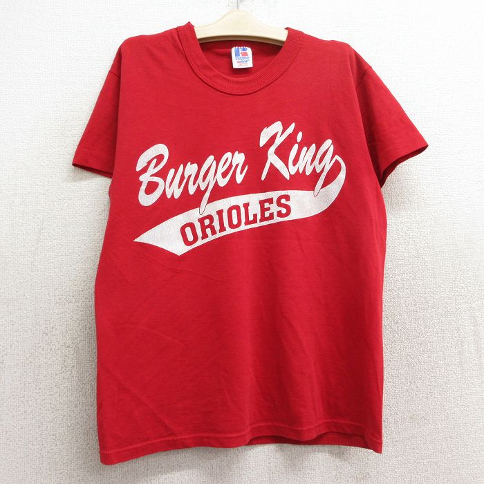 【商品番号】 lba24032878 【商品名】 古着 ラッセル 半袖 ビンテージ Tシャツ キッズ ボーイズ 子供服 90年代 90s バーガーキング 22 クルーネック USA製 赤 【表記サイズ