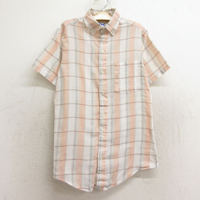 【商品番号】 lba24053408 【商品名】 古着 JCペニー ザフォックス THE FOX 半袖 シャツ キッズ ボーイズ 子供服 80年代 80s ボタンダウン USA製 薄ピンク他 チェック
