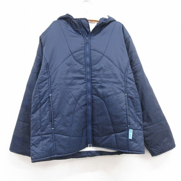 【商品番号】 lba24100460 【商品名】 古着 ナイキ NIKE 長袖 ナイロン ジャケット パーカー キッズ ボーイズ 子供服 ワンポイントロゴ 紺 【表記サイズ】 L-14 【実寸サイズ】