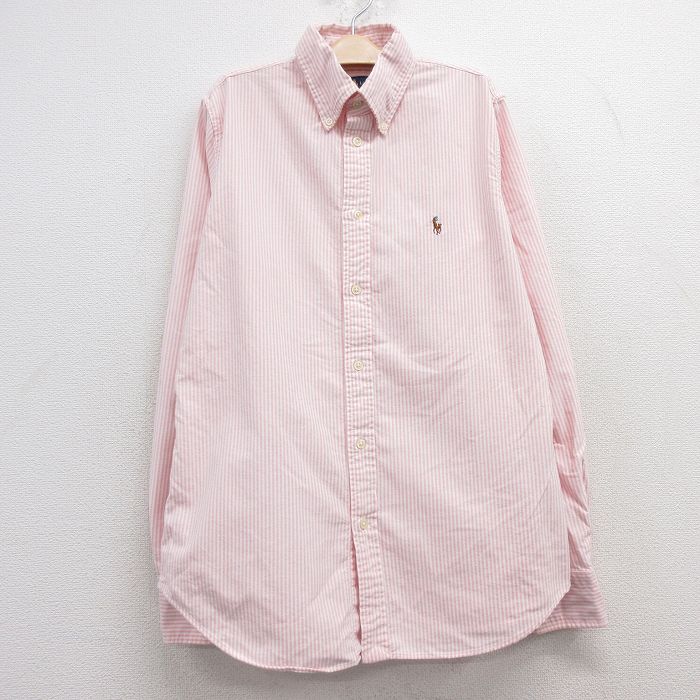 【商品番号】 lba24111563 【商品名】 古着 ラルフローレン 長袖 ブランド シャツ キッズ ボーイズ 子供服 ワンポイントロゴ オックスフォード コットン ボタンダウン ピンク他 ストライ