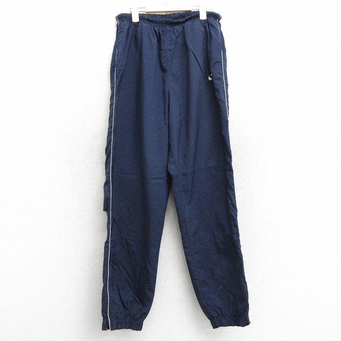 【商品番号】 lba25021216 【商品名】 古着 ナイキ NIKE イージー パンツ キッズ ボーイズ 子供服 90年代 90s ワンポイントロゴ 紺 【表記サイズ】 8-10 M 【実寸サイズ