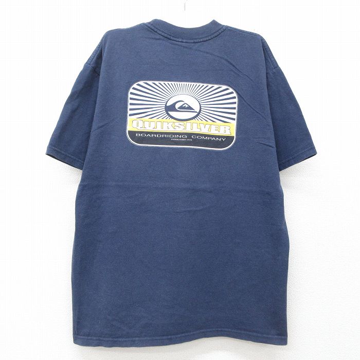 【商品番号】 lba25051940 【商品名】 古着 クイックシルバー 半袖 ビンテージ Tシャツ キッズ ボーイズ 子供服 00年代 00s ビッグロゴ コットン クルーネック 紺 【表記サイズ】