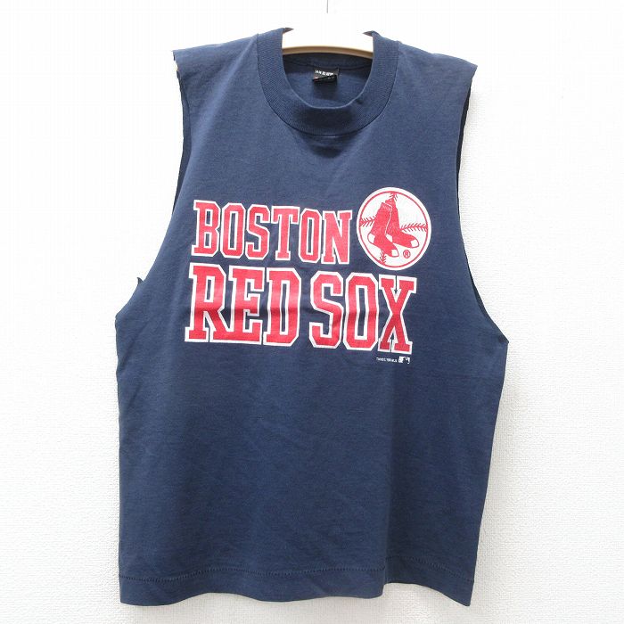 【商品番号】 lba25052948 【商品名】 古着 スクリーンスターズ 長袖 ノースリーブ Tシャツ キッズ ボーイズ 子供服 80年代 80s MLB ボストンレッドソックス クルーネック US