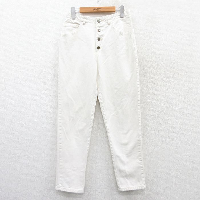 【商品番号】 lpa24122073 【商品名】 古着 ゲス GUESS ジーンズ レディース 90年代 90s コットン USA製 白 【表記サイズ】 W30 【実寸サイズ】 ウエスト（腰まわり）7