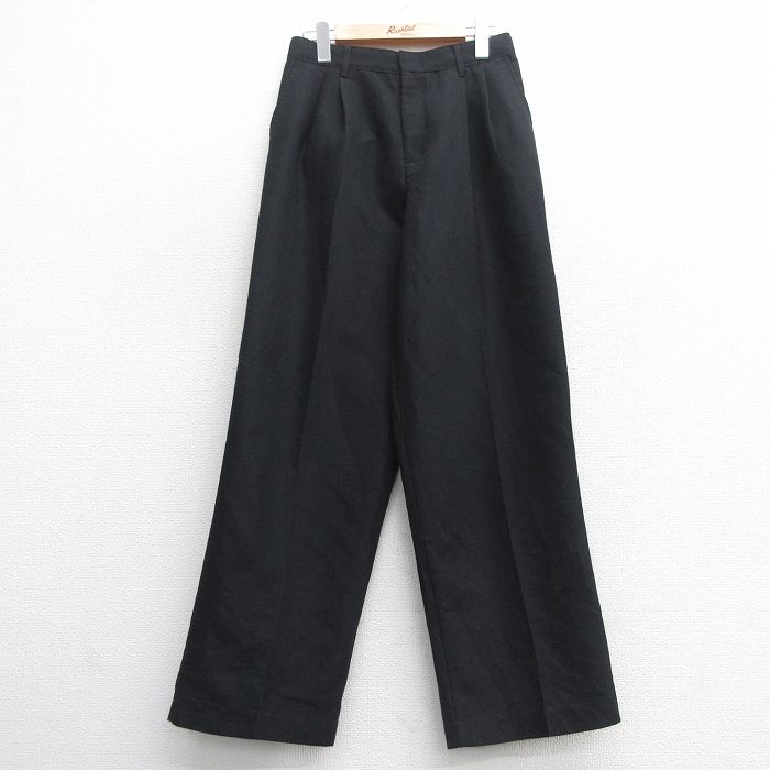 【商品番号】 lpa25040929 【商品名】 古着 スラックス パンツ レディース 黒 【表記サイズ】 16 REG 【実寸サイズ】 ウエスト（腰まわり）72cm レングス73cm 股上（ウエスト